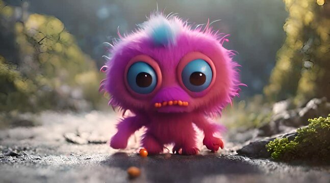 Adorable 3D Render of a Tiny Monster