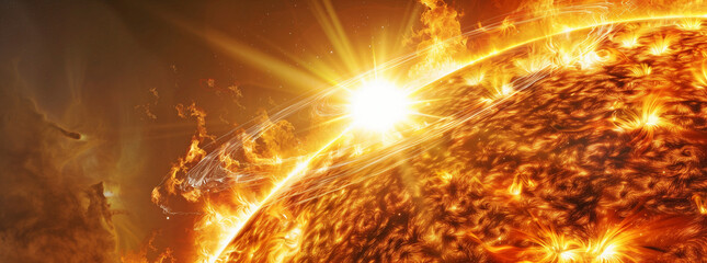 Solar Flare Activity on the Sun's Surface
