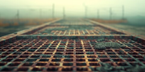 A sharp image capturing a lizard's moment of rest on a textured, rusted metal surface amidst a hazy background