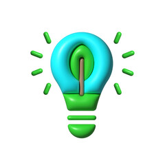 Eco bulb 3d vector icon. Eco, bulb, 3d, icon, energy efficient, LED, ideas, lighting, light, light bulb, lightbulb, business, power saving, technology. Eco bulb vector 3D icon.