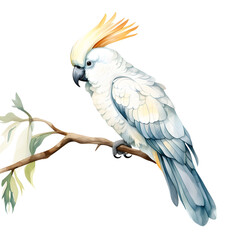 beautiful colors cockatoo watercolor style, illustration.