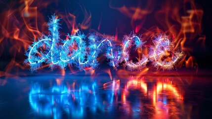 a photo of the word love spelled with colorful lights