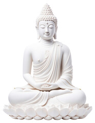 PNG  White Buddha statue buddha white background representation. 