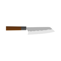 Bunka Bocho Japanese kitchen knife flat design vector illustration. japanese cooking knife icon isolated on white background.