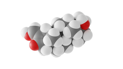 oxymetholone molecule, anadrol, molecular structure, isolated 3d model van der Waals