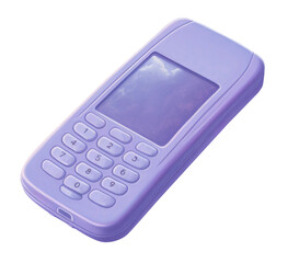 Obraz premium PNG A pastel purple mobile phone cloud electronics calculator
