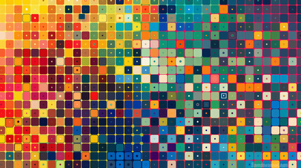 Grid of small colorful squares with dots - 787303721