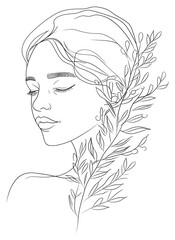 PNG Simple line art woman drawing sketch contemplation