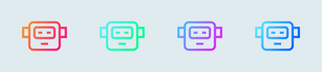 Robot line icon in gradient colors. Artificial intelligence signs vector illustration.