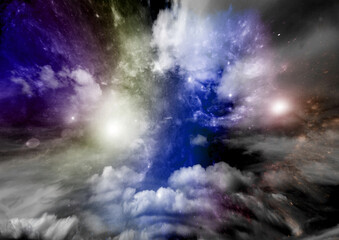 galaxy in a free space. 3D rendering