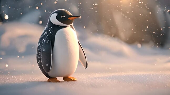 Adorable 3D Cartoon Penguins Steal Hearts in Style