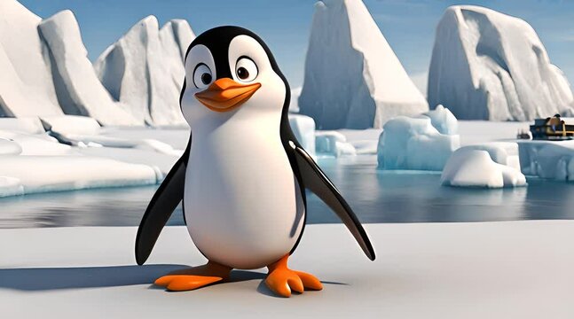 Delight in the Charms of Cartoon Penguins in Stunning 3D