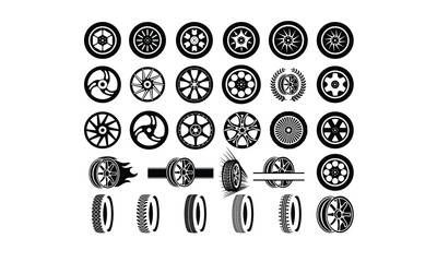 Wheel SVG, Silhouette, Cut File, cutting files, printable design, Clipart,