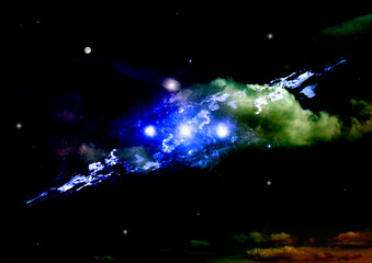 galaxy in a free space. 3D rendering