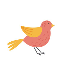 Cute bird isolated on white background. Flat vector illustration