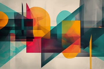 Dynamic Geometric Abstract: Colorful Background with Modern Art Composition
