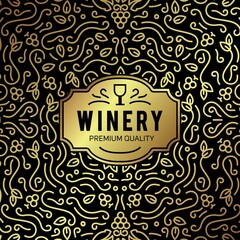 Wine Glass Grapes Vintage Lettering Background 10