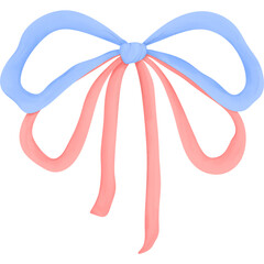 4th of July America watercolor ribbon bow collection png file.