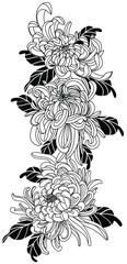 Tattoo art flower drawing sketch black and white