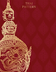 Thai pattern art giant literature thai