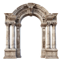 Naklejka premium Roman Arch of Roman Art isolated on transparent png.
