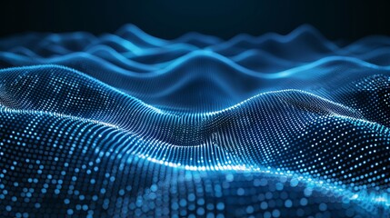 Interconnected streamlines  wave of particles symbolizing information technology network