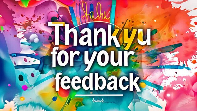 A vibrant background displaying the words Thank You for Your Feedback in a colorful and engaging design