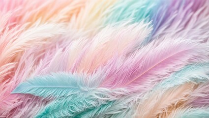 Light pink, blue, purple feather background is a beautiful soft color. Feather Pattern, Feather Background, Feather Wallpaper, AI Generative.
