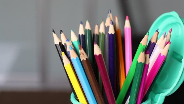 Colorful Assortment of Sharpened Pencils