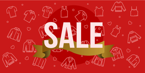 Clothes sale, fashion sale - banner vector illustration