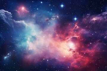 Colorful Starry Space, Milky Way Galaxy, Dark Night Sky, Nebulae, and Cosmos Universe Background Wallpaper