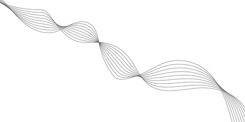 Abstract wavy grey smooth stream element for design on transparent background isolated. Curved wavy lines tech futuristic motion background.  curved wavy lines tech futuristic motion background.