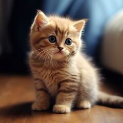 A cute, cuddly brown kitten