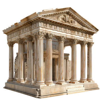 Naklejki Roman Temple of Roman Art isolated on transparent png.