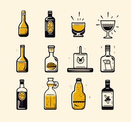 images of glasses and bottles with drinks