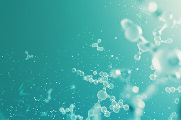 An abstract, minimalist biochemistry-themed Zoom background in teal. AI generative technology enhances the design.