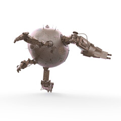 bot ball is landing on rear view - 787321572