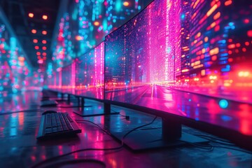 computers with colorful backgrounds