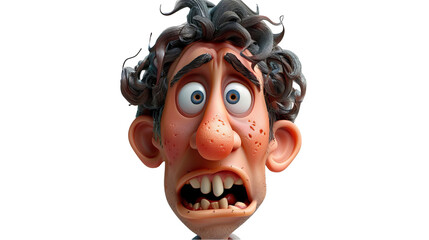 a cartoon character with a goofy look on his face. transparent background png - obrazy, fototapety, plakaty