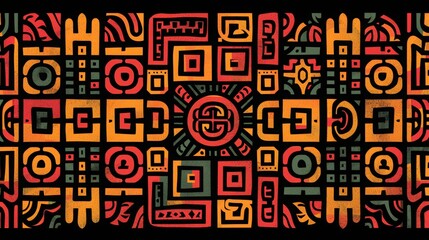colorful molas pattern, several layers of different-coloured cloth are sewn together, background, 16:9