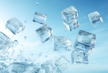 ice broken into cubes or other shapes