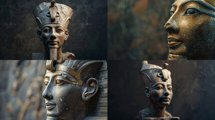beautiful sculptures of Egyptian sphinxes - obrazy, fototapety, plakaty