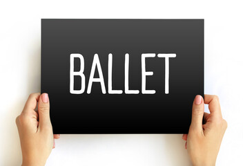 Ballet text on card, concept background