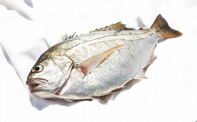 barramundi or seabass fish isolated on white background