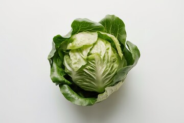 butterhead lettuce vegetable on white background
