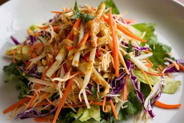 Raw pad thai salad with vegetable pasta