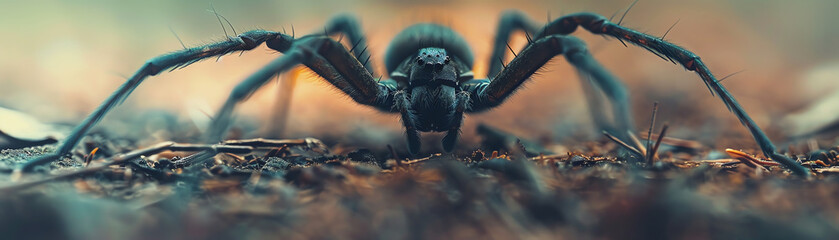 Close-Up of a Spider in Its Natural Habitat - obrazy, fototapety, plakaty
