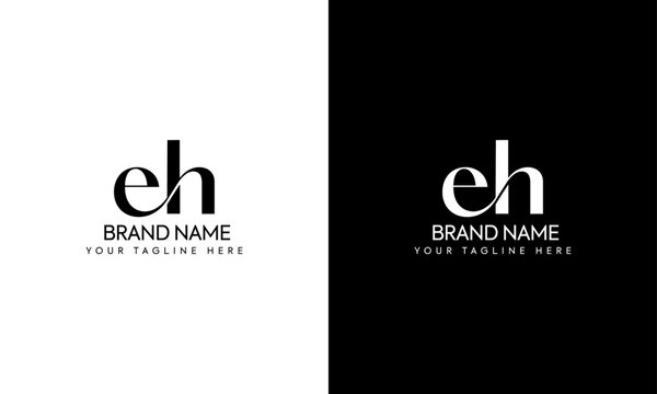 Initial eh logo design png, eh letter logo
