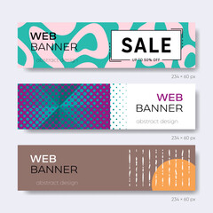 Various modern abstract design vector web banners