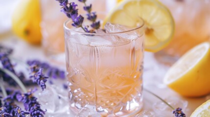 Refreshing Drink With Lemons and Lavender